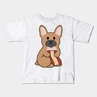 Brown French Bulldog Bacon Kids T-Shirt